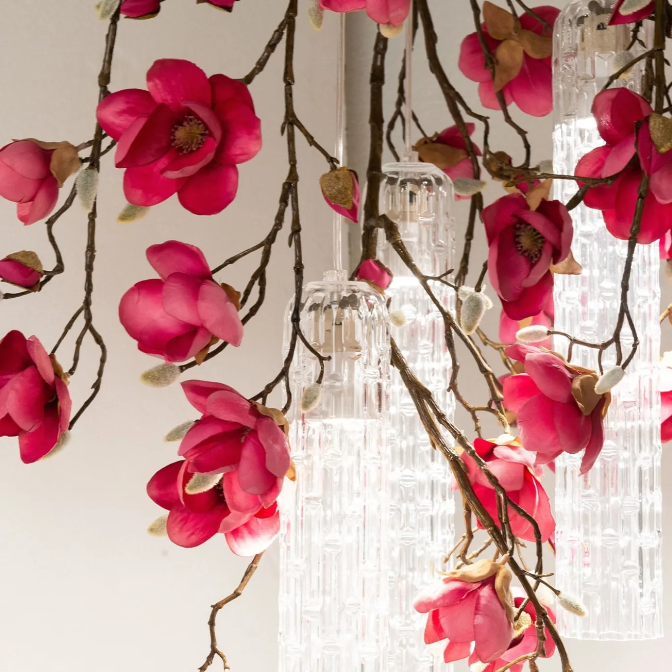 Lampadario rotondo piccolo Flower Power Magnolia