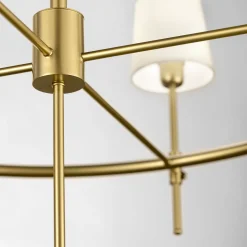 Lampadario rotondo Sinué in ottone e oro