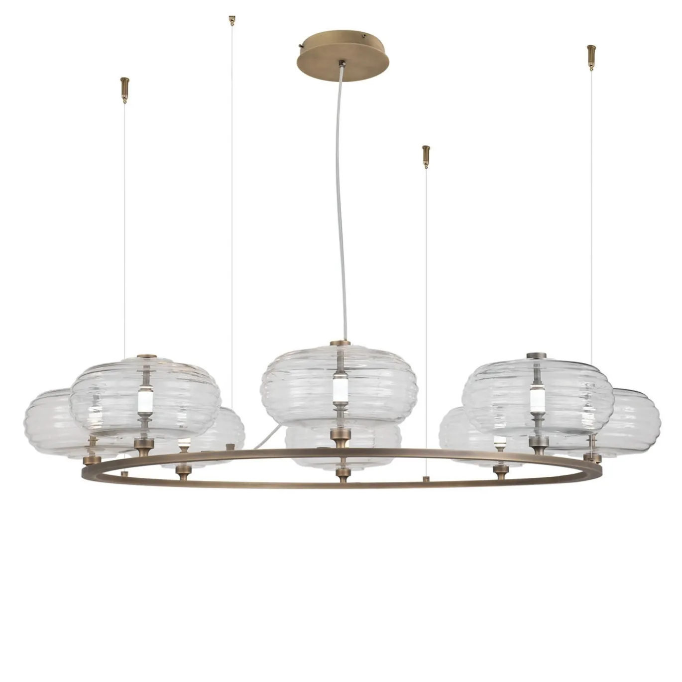 Lampadario rotondo Trinity 07 in bronzo di Mike Shilov