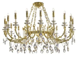 Lampadario Royal in Cristallo e Oro