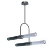Lampadario Sb�rlusc Asymmetric in vetro Indigo Fum� e ottone gunmetal di Isacco Brioschi