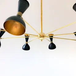 Lampadario Simmetrico a 8 bracci in ottone