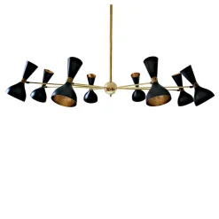 Lampadario Simmetrico a 8 bracci in ottone