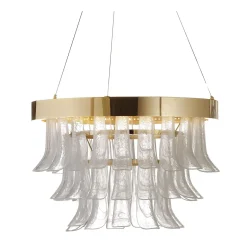 Lampadario singolo a cerchio e vetro