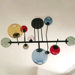 Lampadario Sirius in vetro di Murano con sfere multicolori