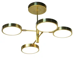 Lampadario Sistema a 4 bracci in ottone e vetro