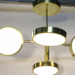 Lampadario Sistema a 4 bracci in ottone e vetro