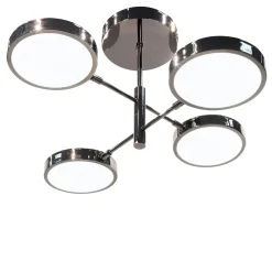Lampadario Sistema a 4 luci con finitura Gunmetal e Vetro