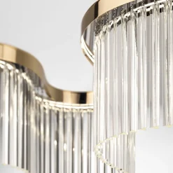 Lampadario Slim Snake in Vetro e Oro