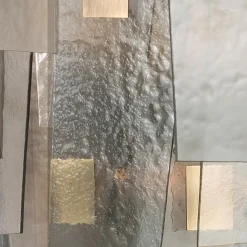 Lampadario Sliver in Vetro Ambra e Fumè