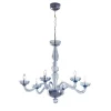 Lampadario Sophie a 6 Luci in Vetro Soffiato Grigio Bluastro