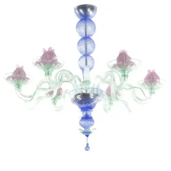 Lampadario Spring in Vetro Blu