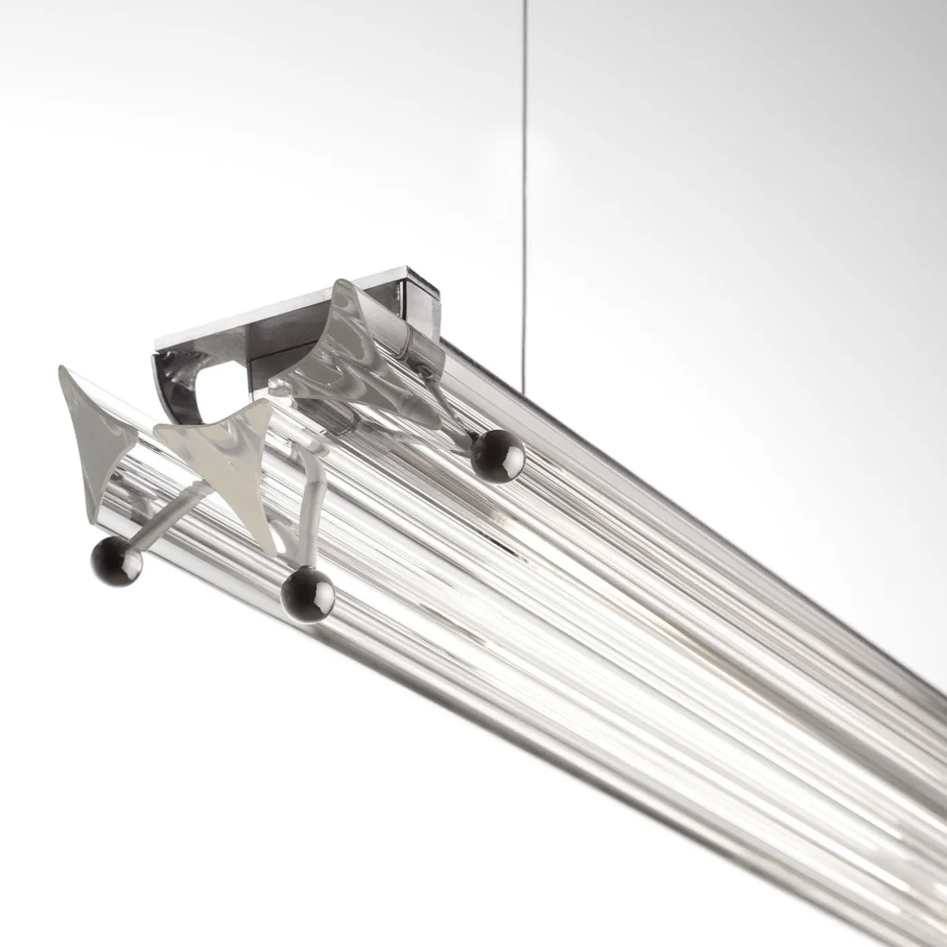 Lampadario Strip Triedo in Ottone e Vetro