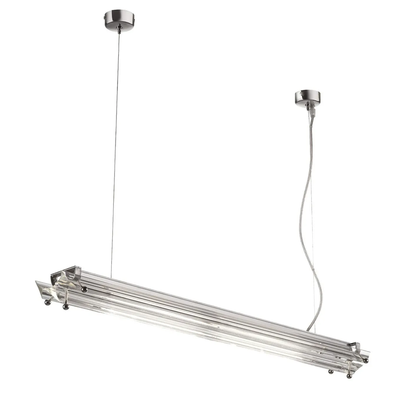 Lampadario Strip Triedo in Ottone e Vetro