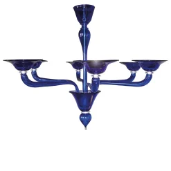 Lampadario Tania in Vetro Blu