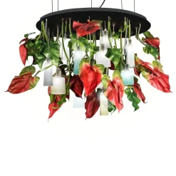 Lampadario tondo medio Flower Power Red Anthurium