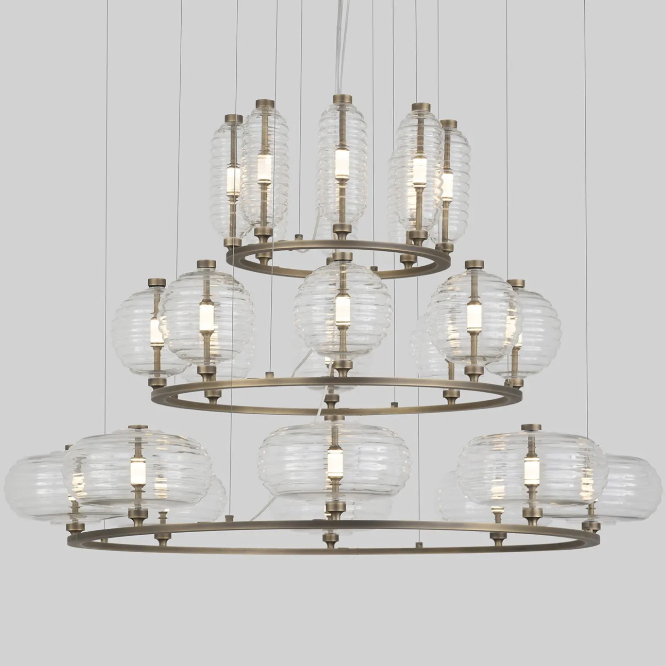 Lampadario Trinity 01 in vetro di Mike Shilov