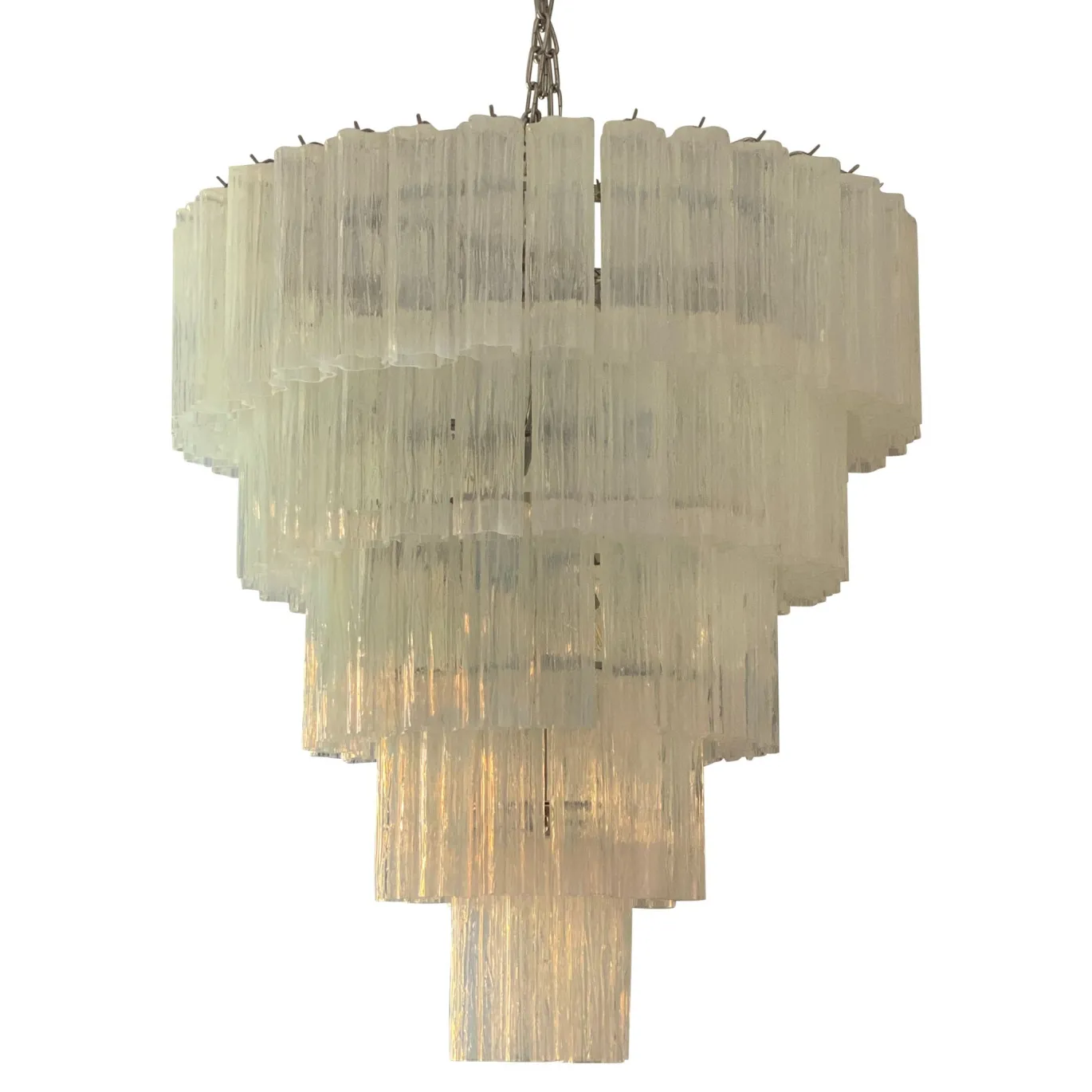 Lampadario Tronchi in vetro OPALINO