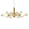 Lampadario Vector in metallo dorato