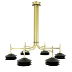 Lampadario Velia M364 a 6 luci in ottone satinato