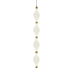 Lampadario Verticale Dewy S4 in vetro bianco