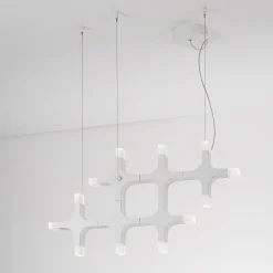 Lampadario Verticale Galaxy Bianco Opaco