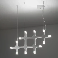 Lampadario Verticale Galaxy Bianco Opaco