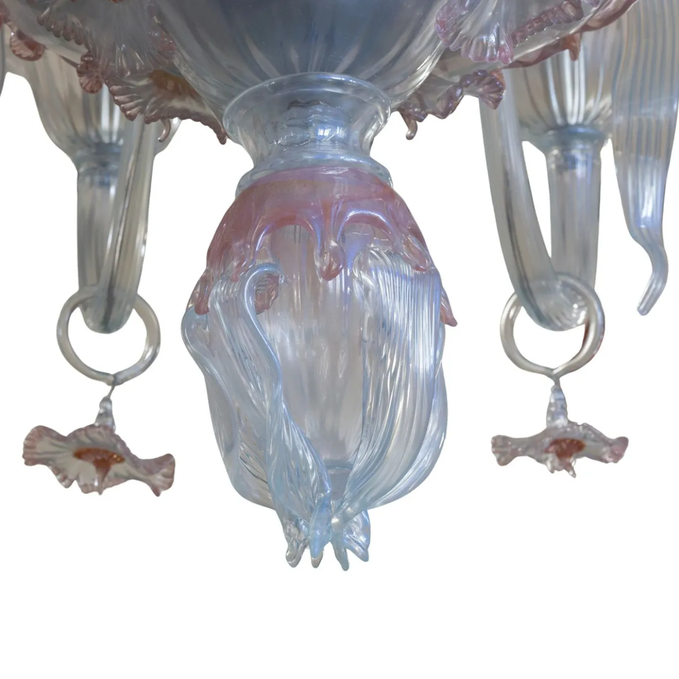 Lampadario Violante Opalino in vetro