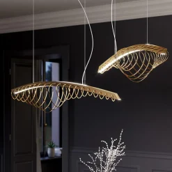 Lampadario Whale in Metallo di Leo De Carlo