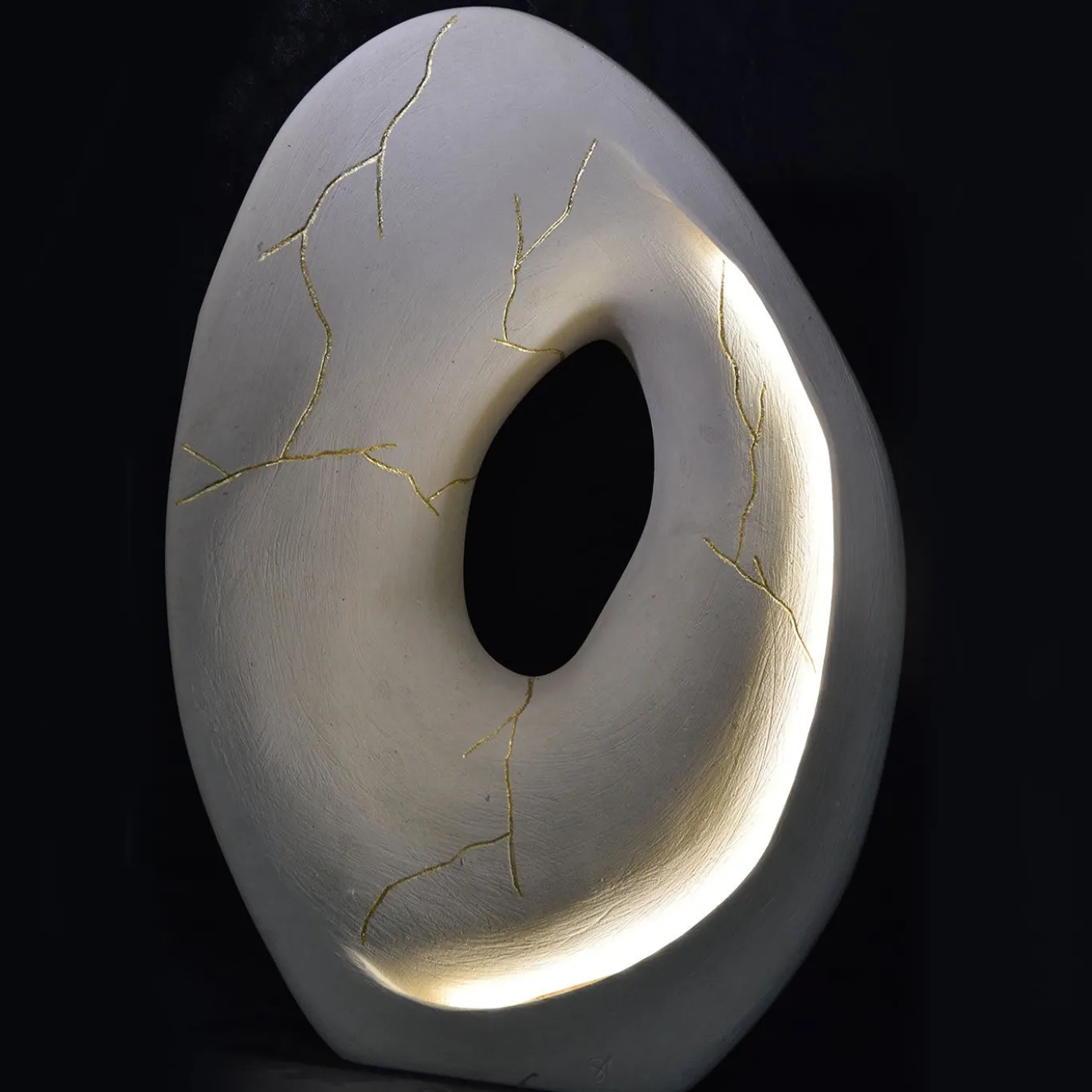 Lampada scultura in pietra di Kintsugi Lecce #1