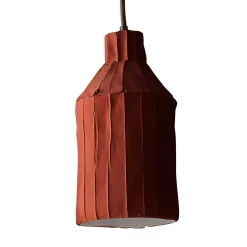 Lampada Sufi Corteccia B15/Cioccolato in Ceramica Rossa
