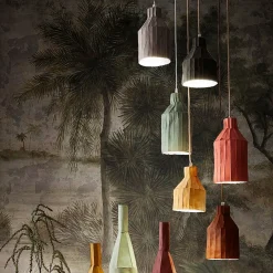Lampada Sufi Corteccia B15/Cioccolato in Ceramica Rossa