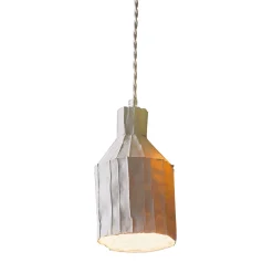 Lampada Sufi Corteccia C19/Grigio Chiaro in Ceramica Grigia