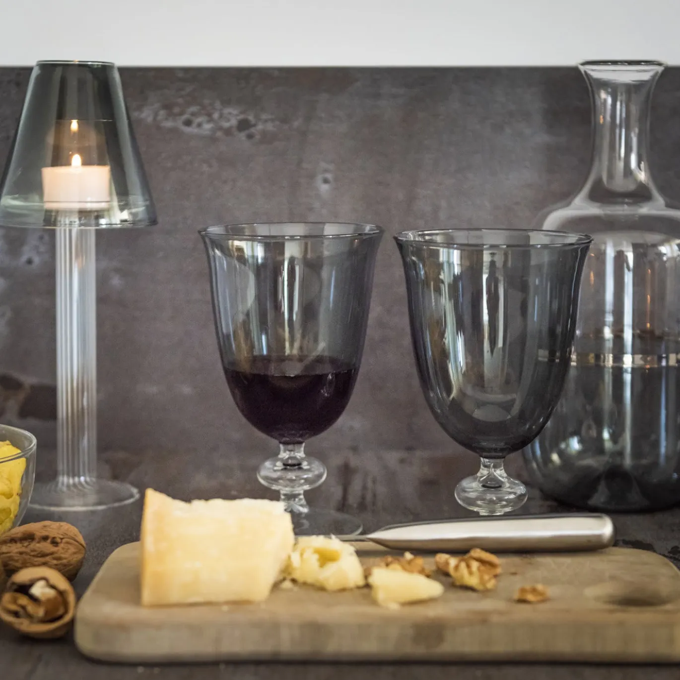 Lampada Tealight Firenze grande con fascia in platino