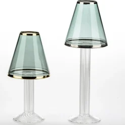 Lampada Tealight Firenze grande con fascia in platino