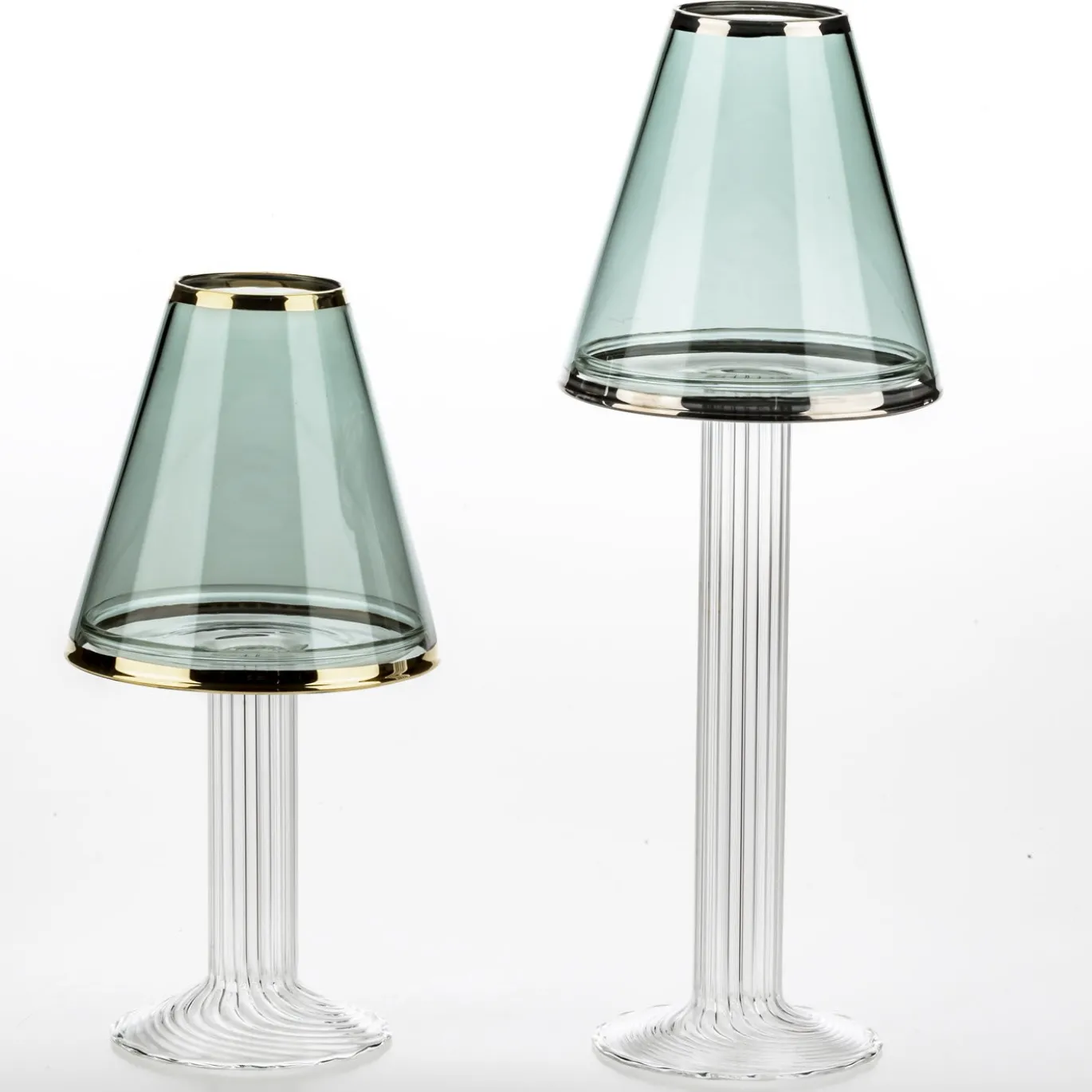 Lampada Tealight Firenze grande con fascia in platino