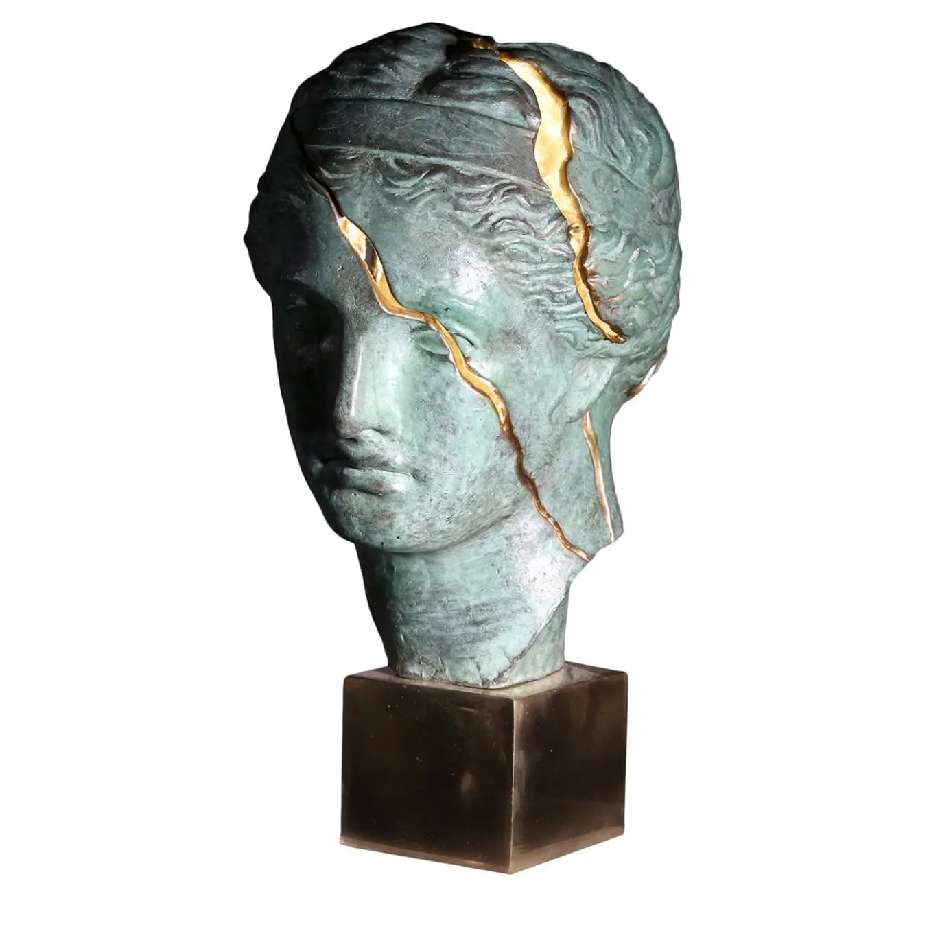 Lampada Testa Frammento in bronzo