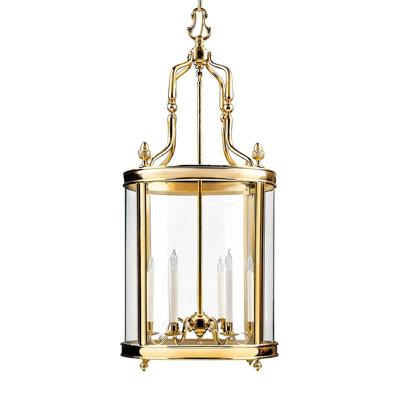Lanterna a sospensione per esterni Victorian in ottone dorato