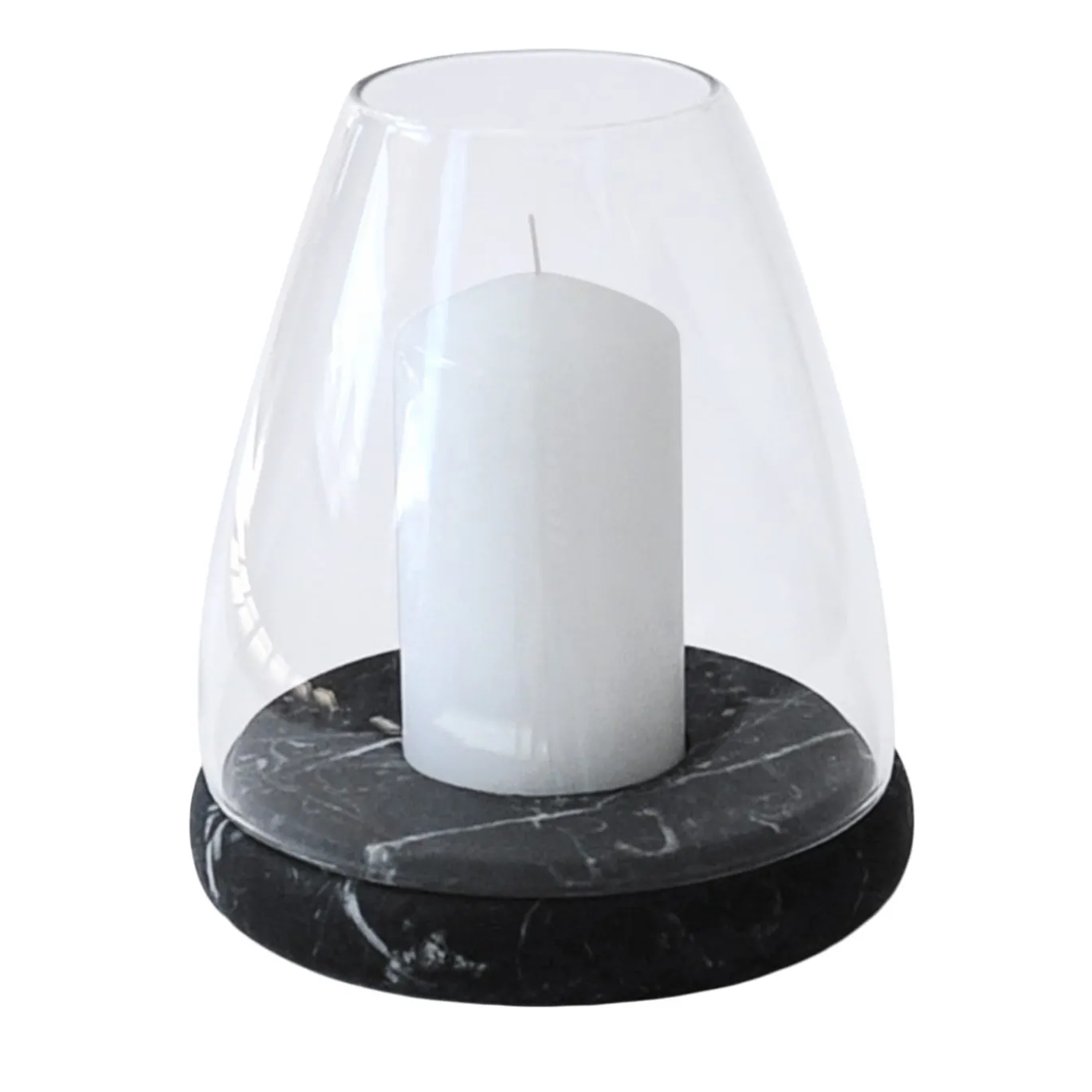 Lanterna in marmo nero Marquina
