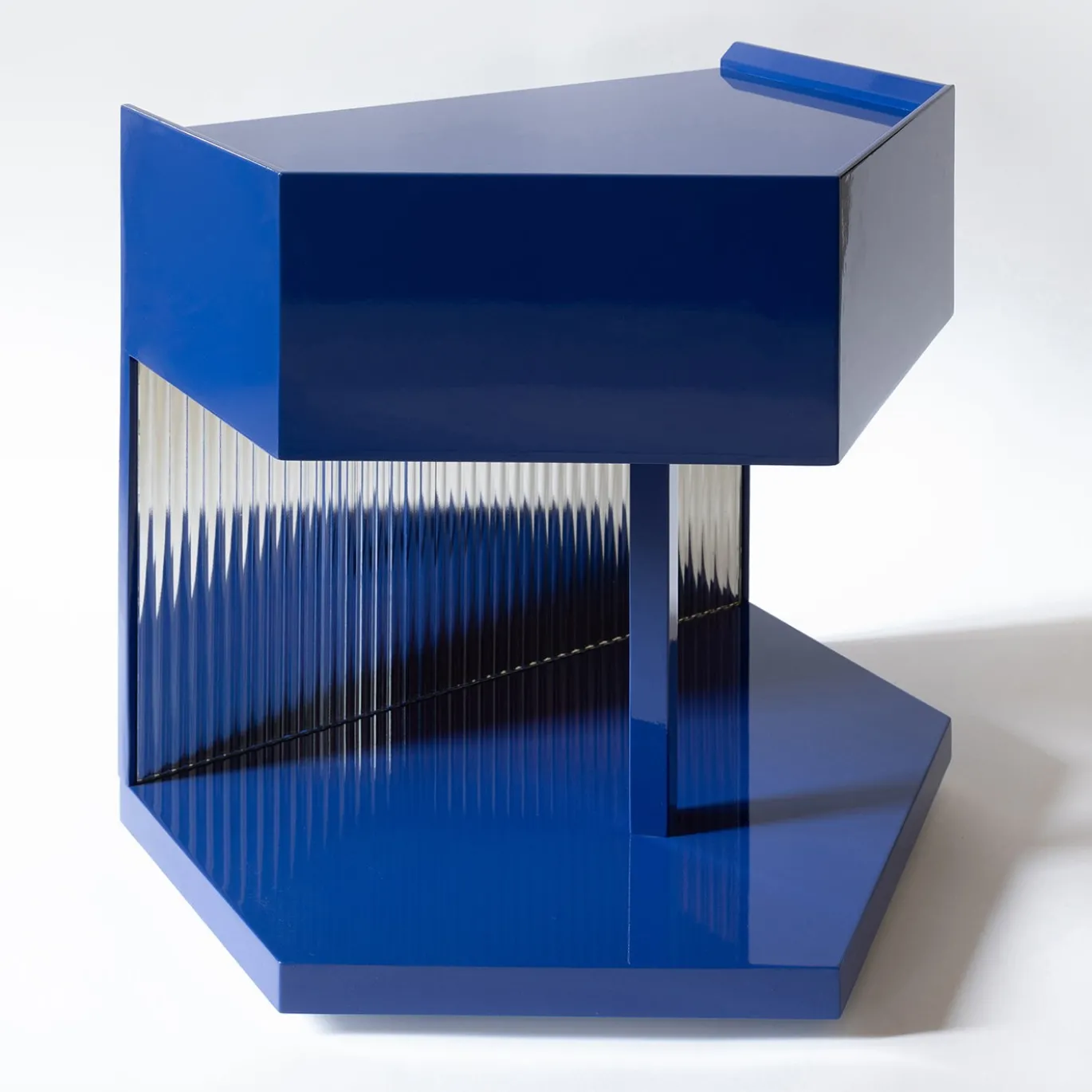 Last Call Gloss Blu Esagonale Comodino