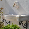 Lavabo semicircolare Sethra in travertino