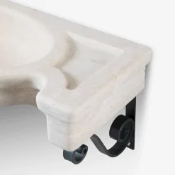 Lavabo semicircolare Sethra in travertino