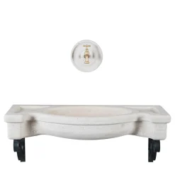 Lavabo semicircolare Sethra in travertino