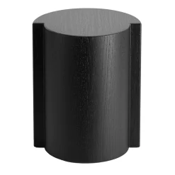 Lei Tavolino Laterale Cilindrico in Rovere Nero
