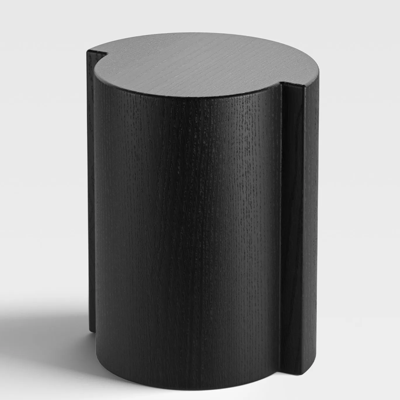 Lei Tavolino Laterale Cilindrico in Rovere Nero