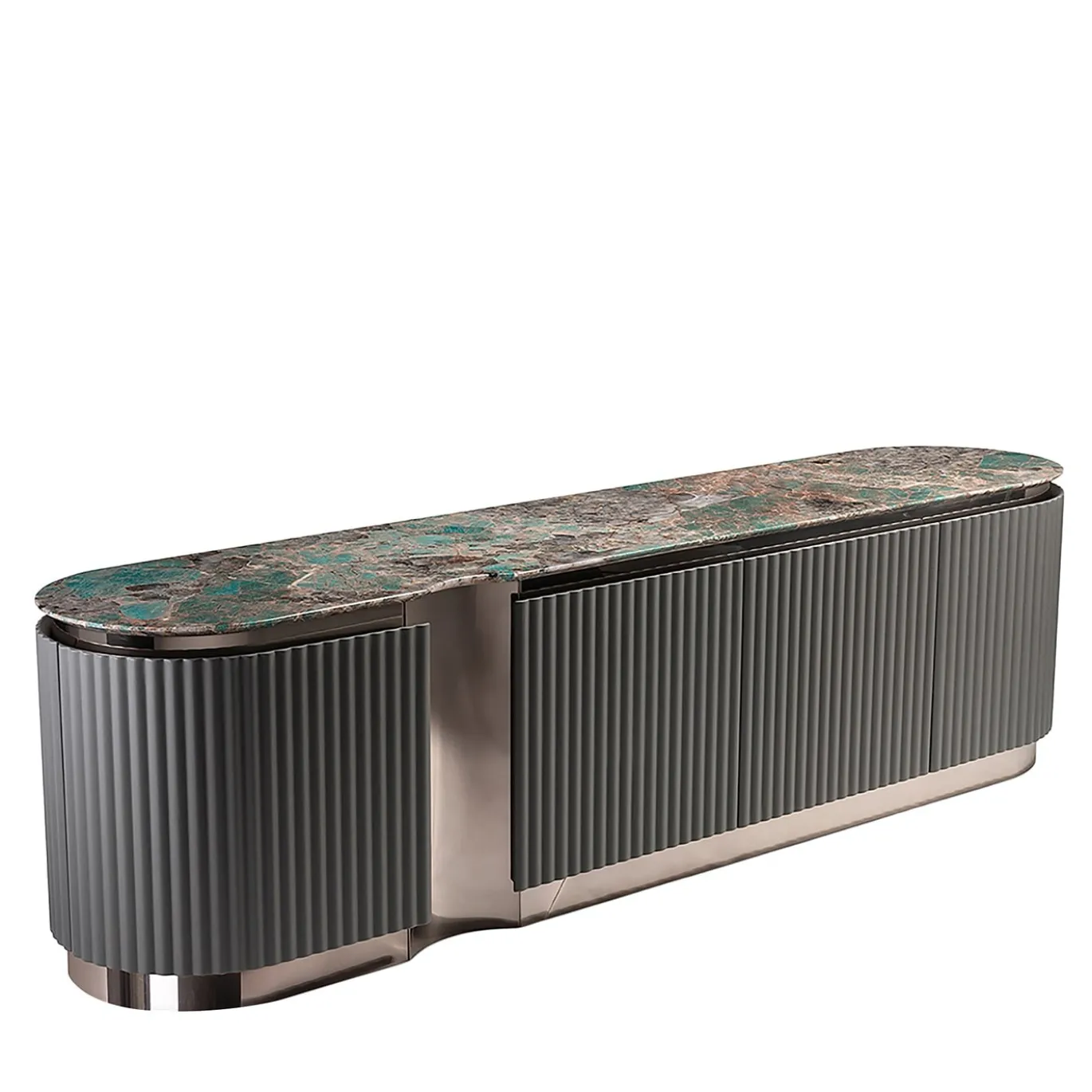 Leonardo Sideboard con Piano in Marmo Verde