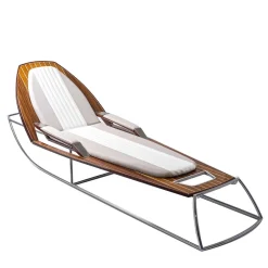 Lettino da Mare Riviera in Teak Bianco