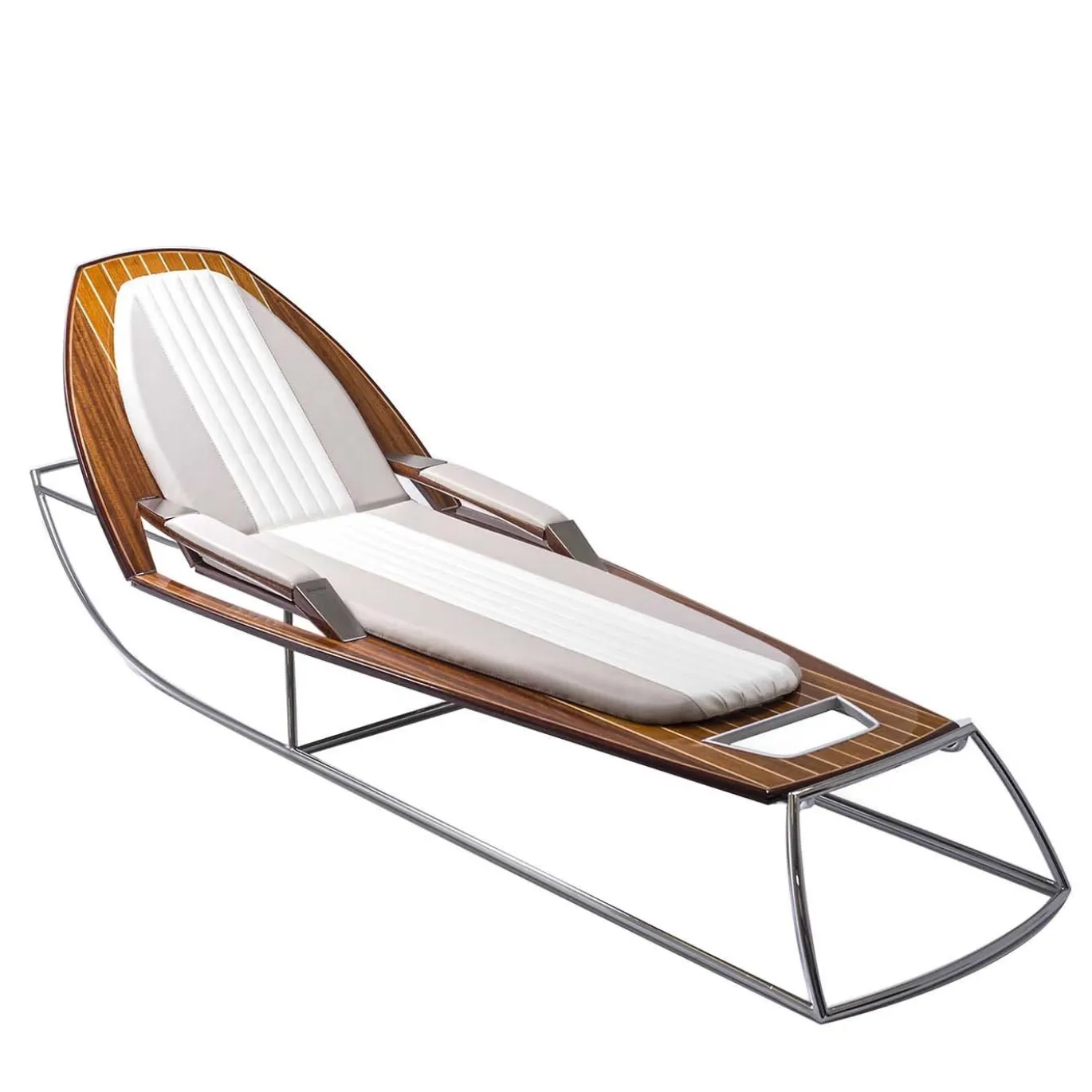 Lettino da Mare Riviera in Teak Bianco
