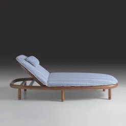 Lettino da sole per esterni Iroko Azzurro