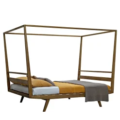 Letto a baldacchino queen size Ballerino in legno di Mario Prandina